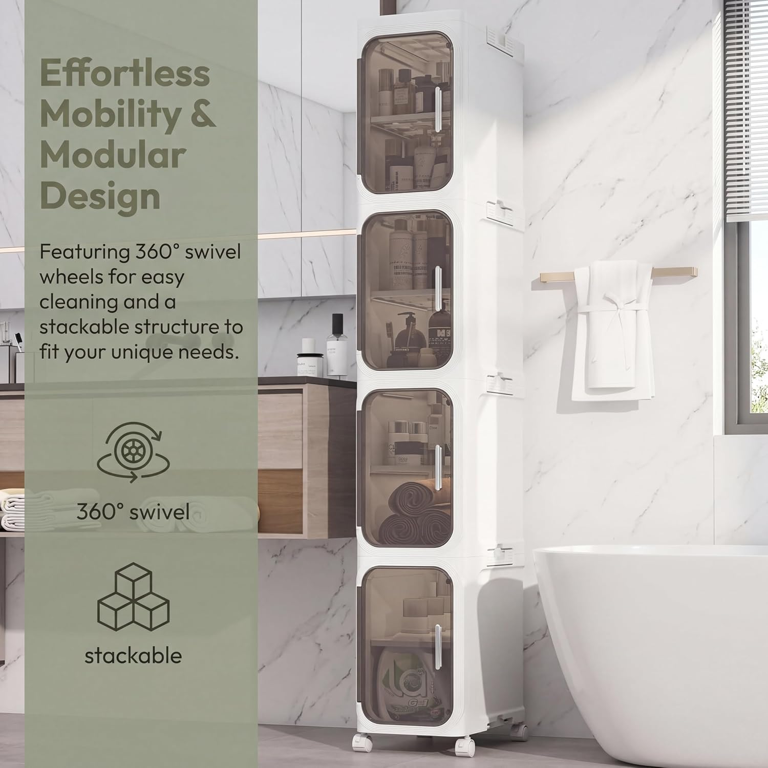 Mroace Multifunctional Foldable Dustproof Gap Storage Cabinet
