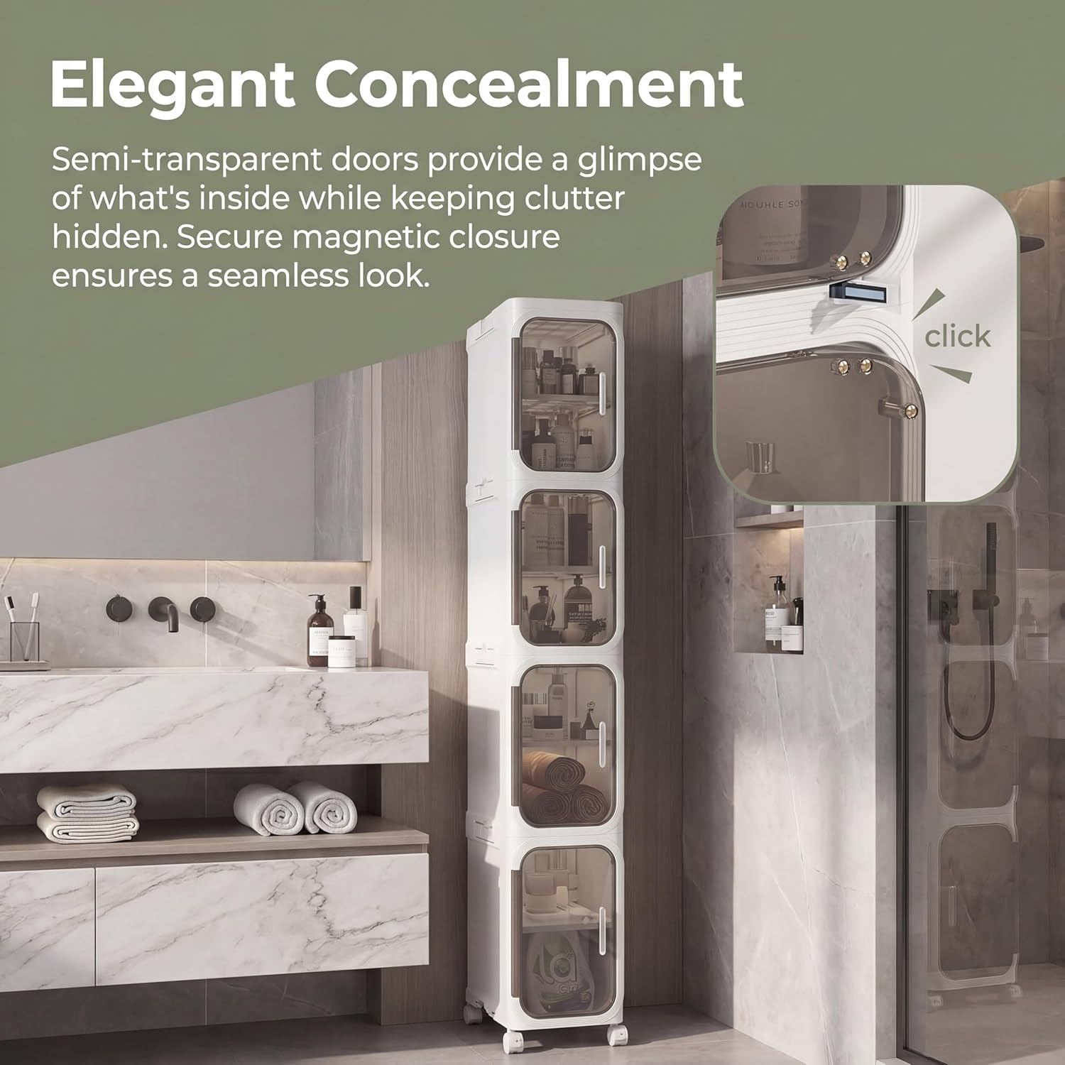 Mroace Multifunctional Foldable Dustproof Gap Storage Cabinet
