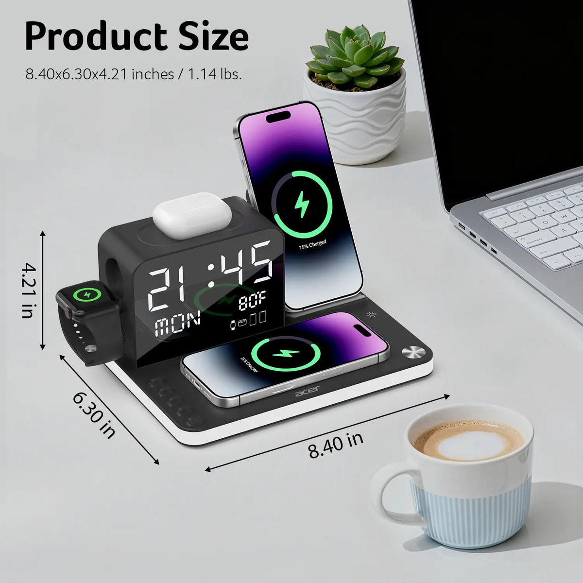 Mroace Multifunctional Wireless Charging Station