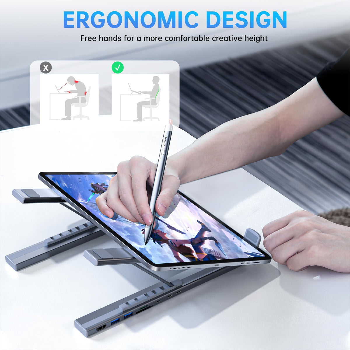 Mroace Multiport Portable Laptop Docking Station Stand