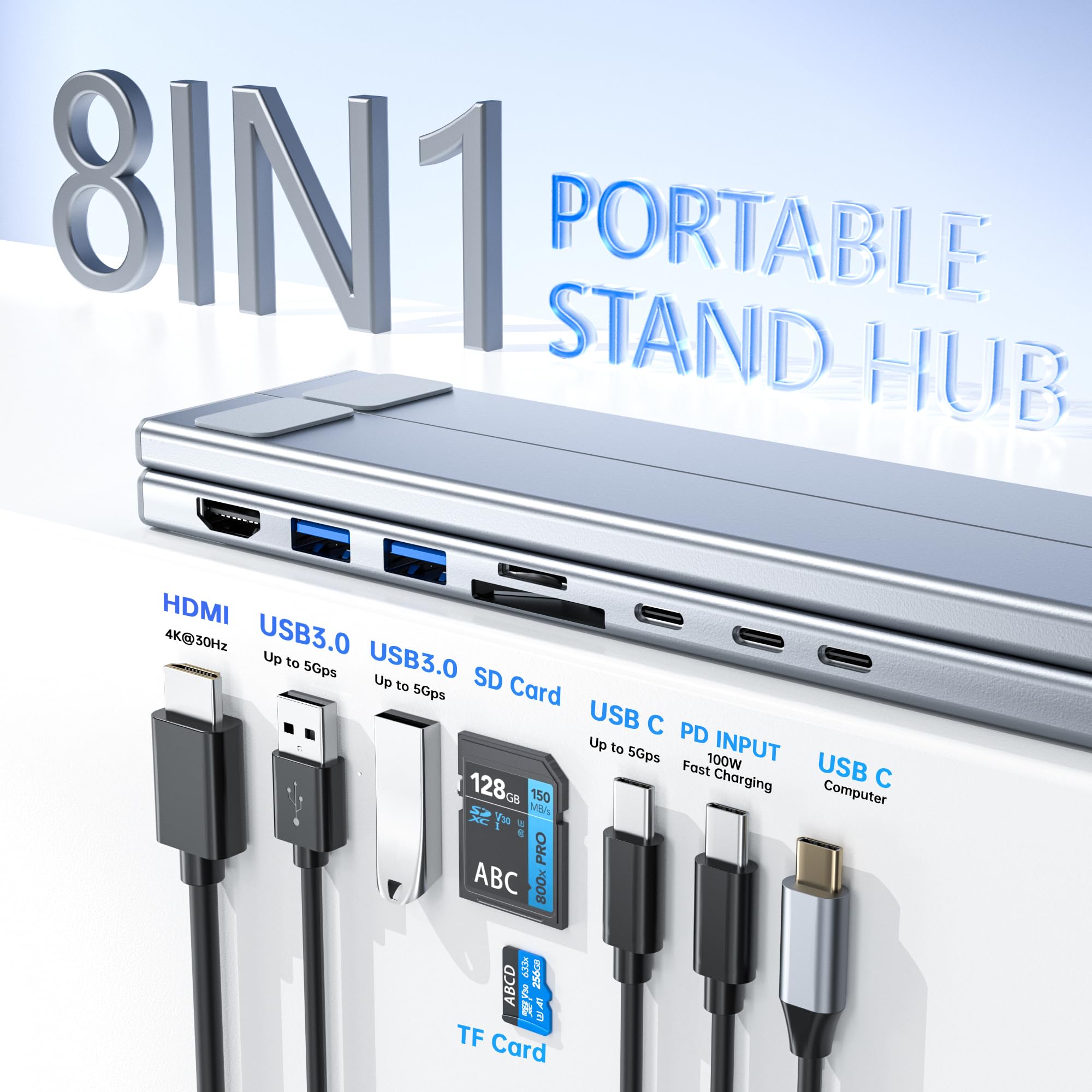Mroace Multiport Portable Laptop Docking Station Stand