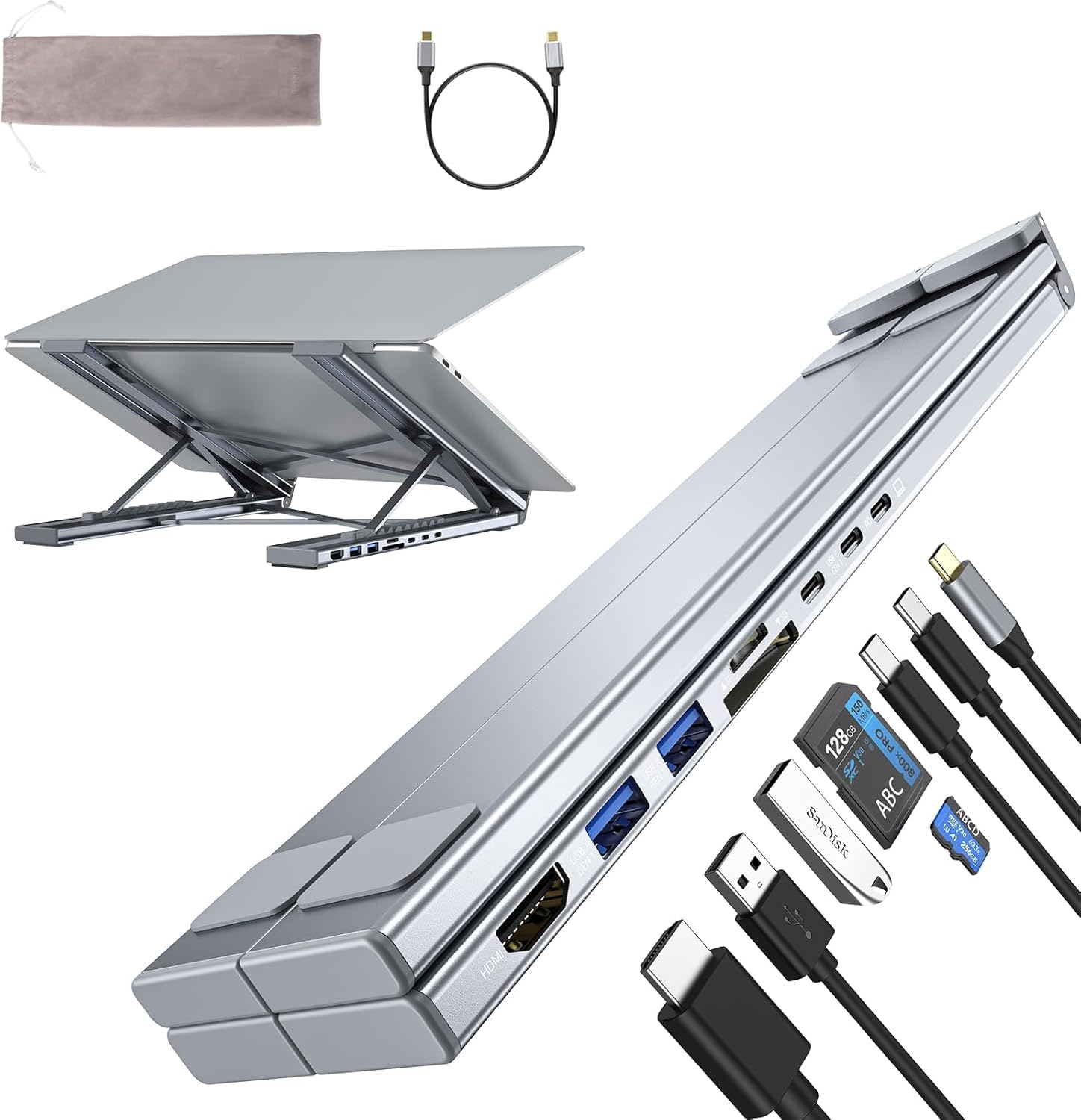 Mroace Multiport Portable Laptop Docking Station Stand