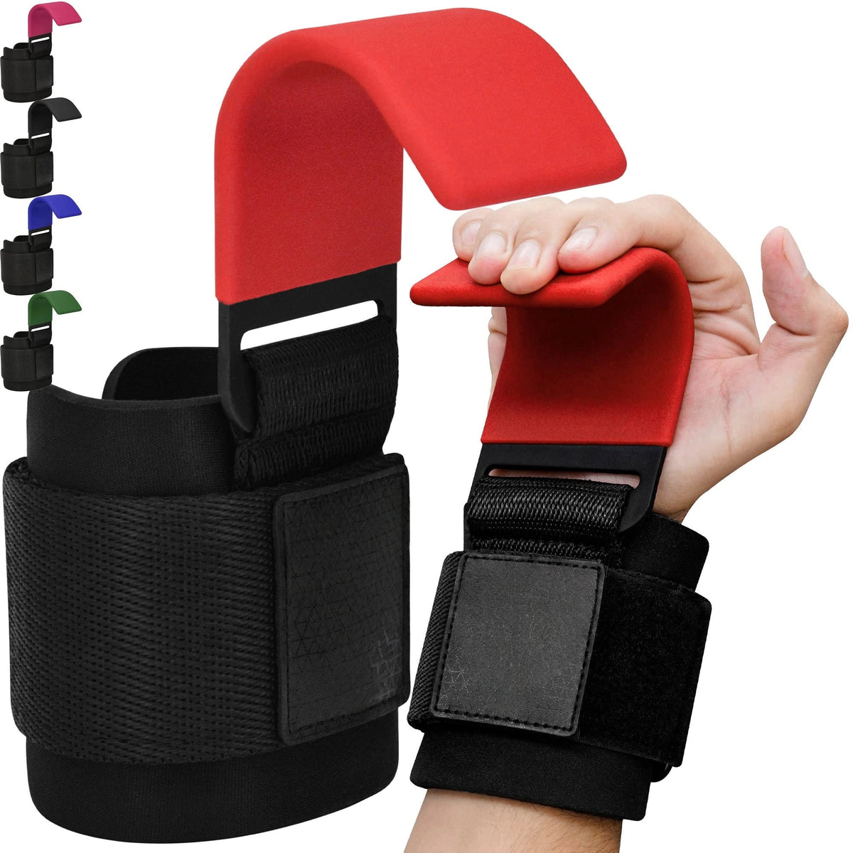Mroace Neoprene Wrist-Support Weight Lifting Hooks