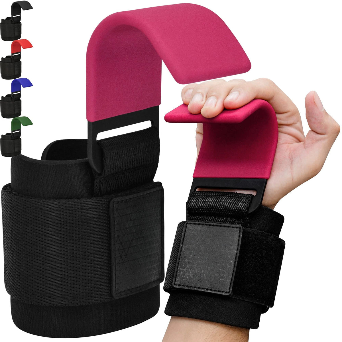 Mroace Neoprene Wrist-Support Weight Lifting Hooks