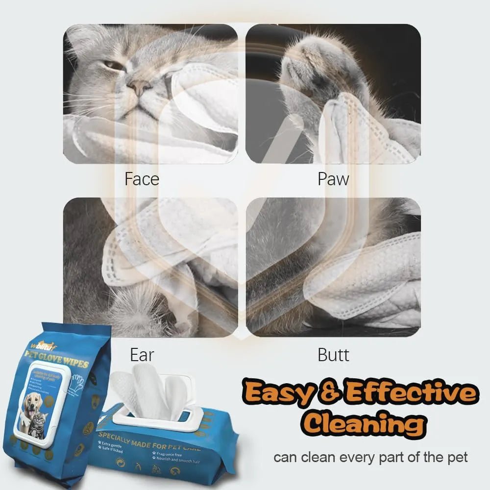 Mroace No Rinse Pet Grooming Glove Wipes