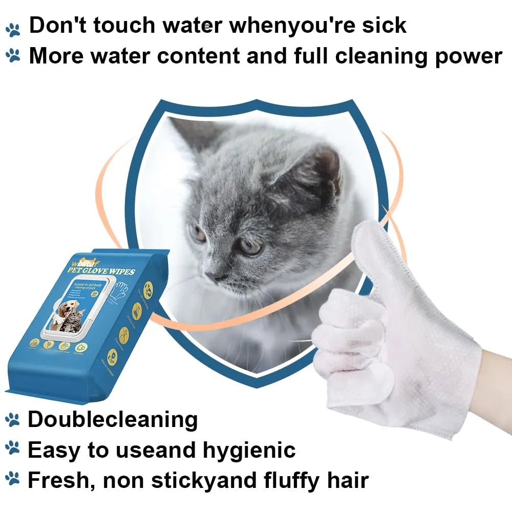 Mroace No Rinse Pet Grooming Glove Wipes