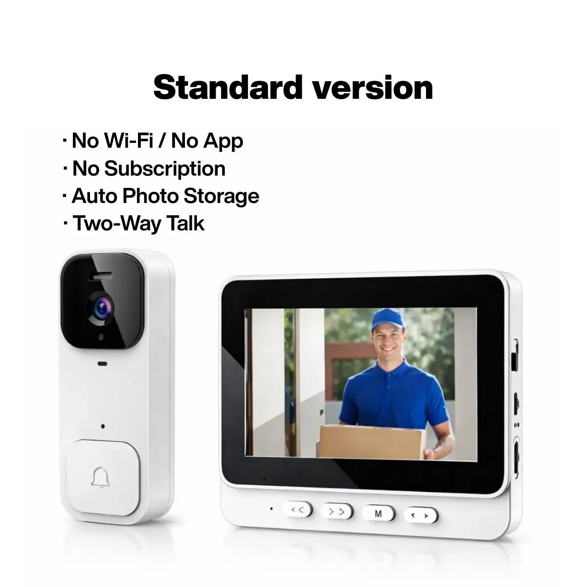 Mroace No WiFi Video Doorbell with Screen