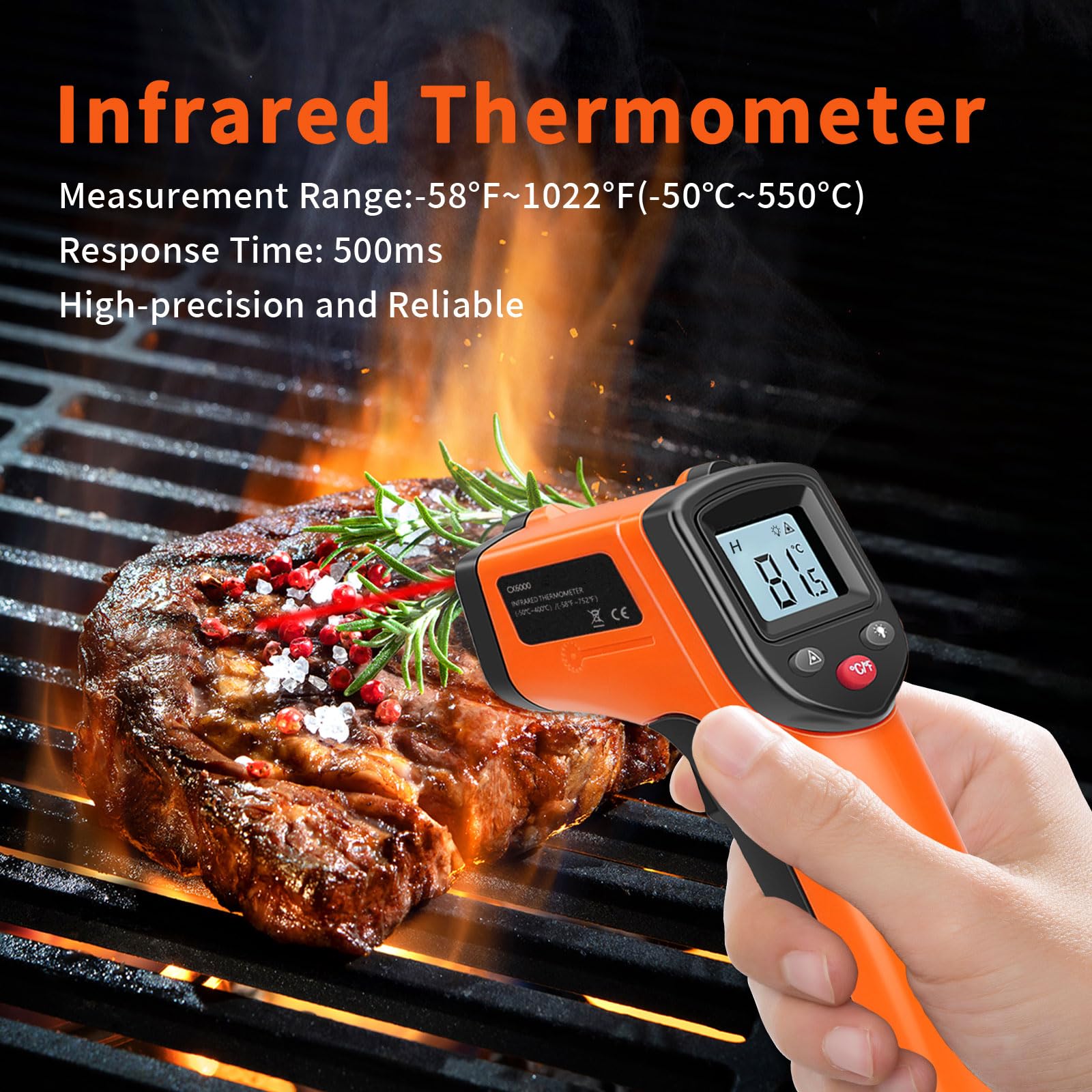 Mroace Non-Contact Infrared Thermometer Gun with LCD Display 1022°F Range