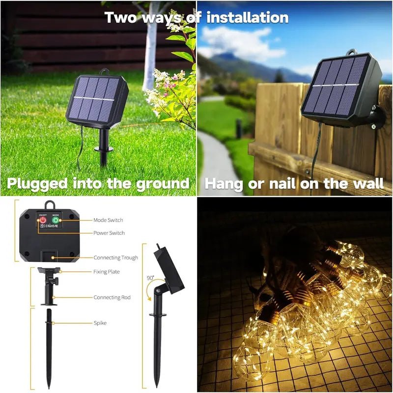 Mroace Outdoor backyard solar string lights