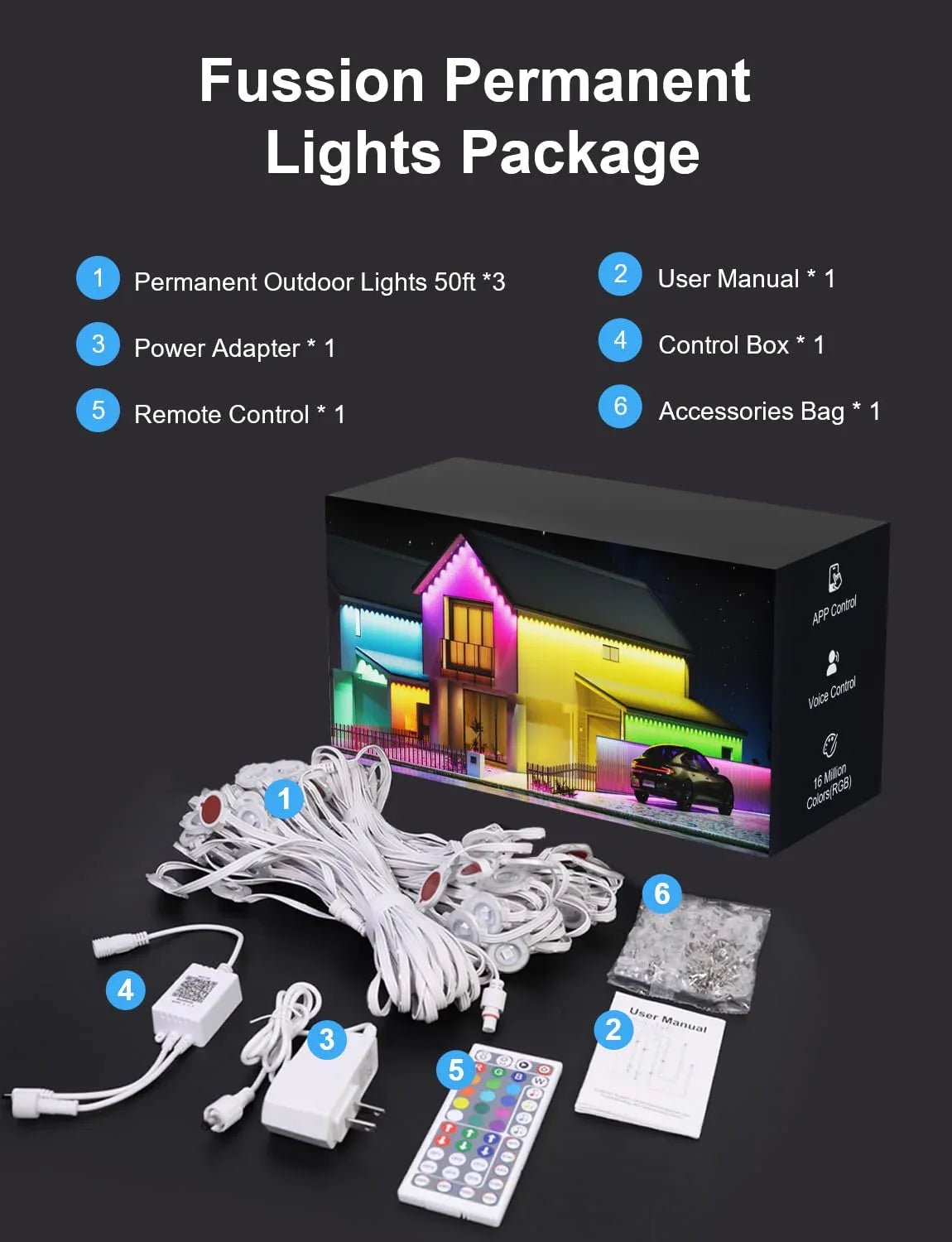 Mroace Permanent RGB Holiday House Lights - MROACE