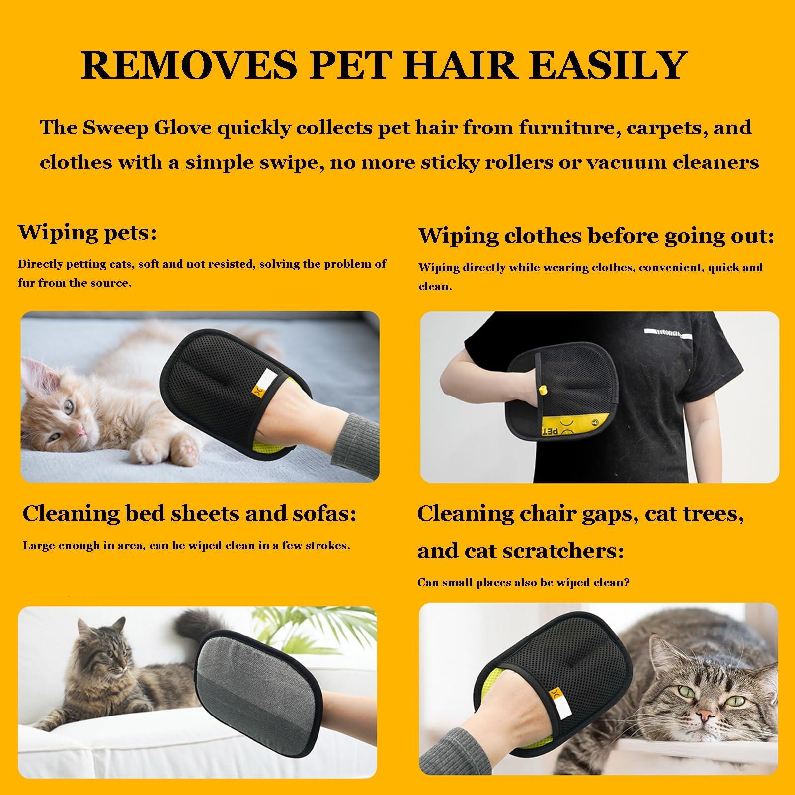 Mroace Pet Hair Removal Grooming Gloves
