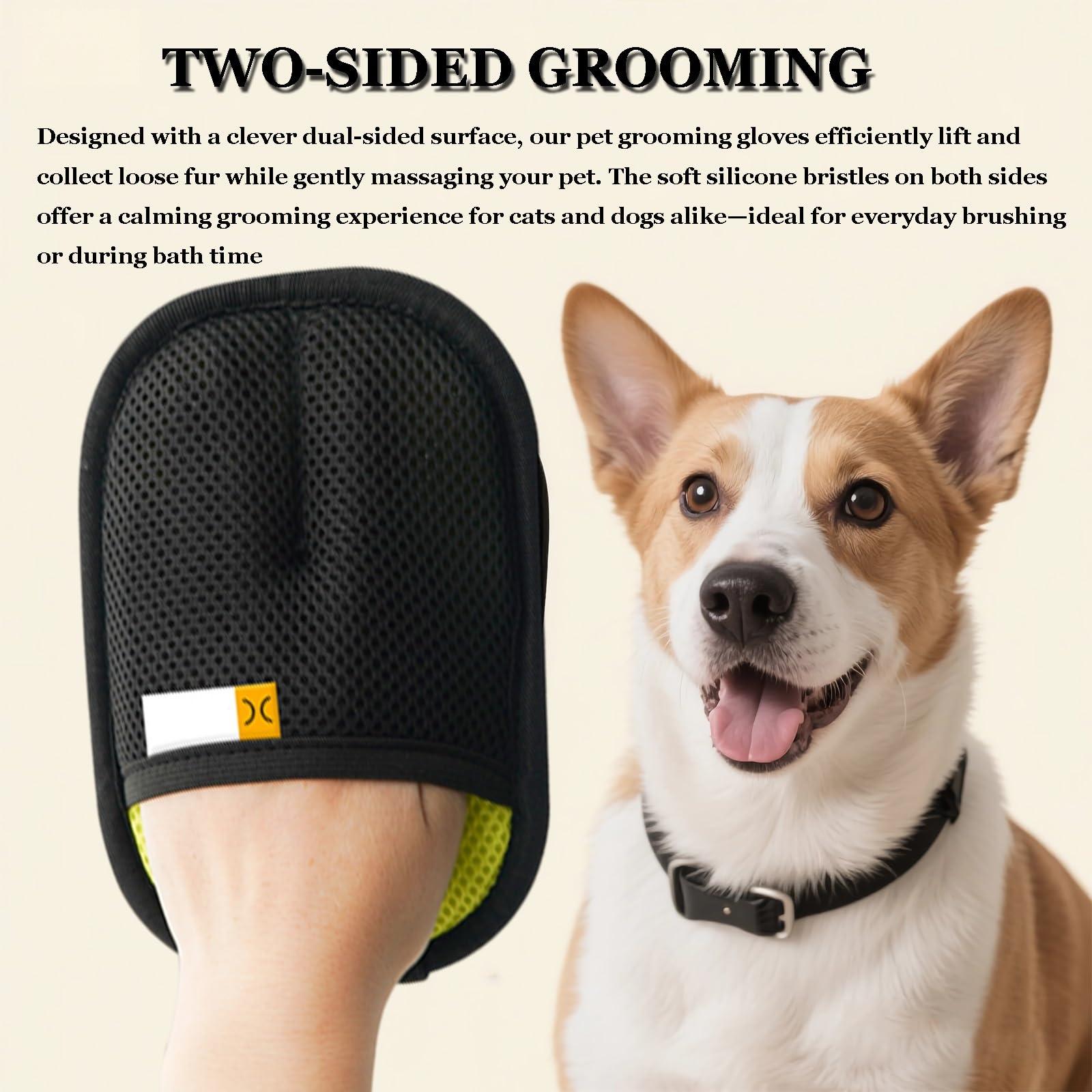 Mroace Pet Hair Removal Grooming Gloves