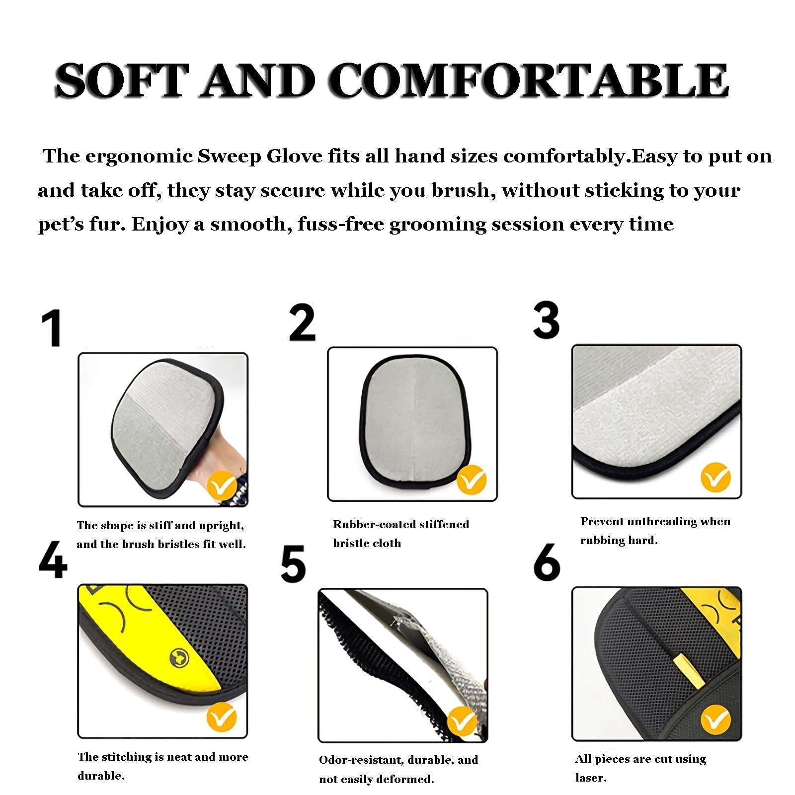 Mroace Pet Hair Removal Grooming Gloves