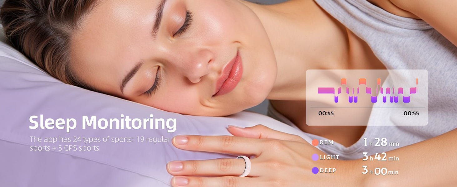 Mroace Pink Ceramic Smart Ring for Women
