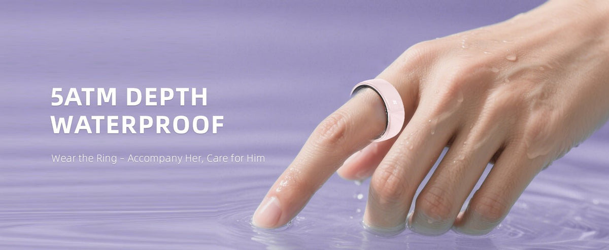 Mroace Pink Ceramic Smart Ring for Women