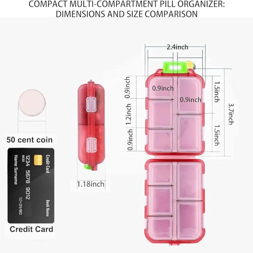 Mroace Portable 7-Day Mini Pill Organizer Case