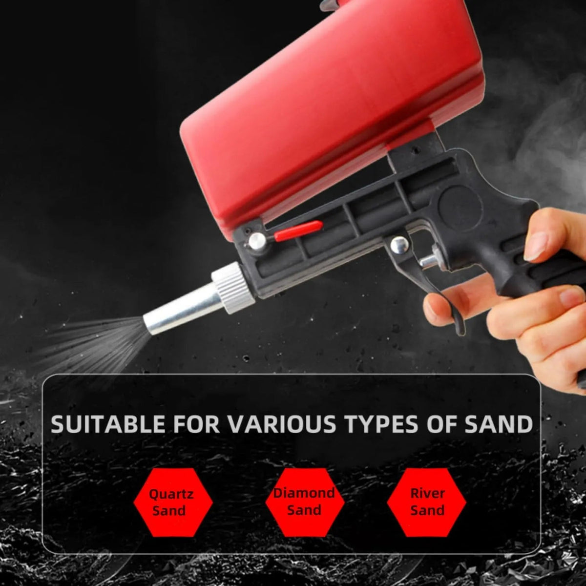 Mroace Portable 90 PSI Pneumatic Sandblaster Gun Kit