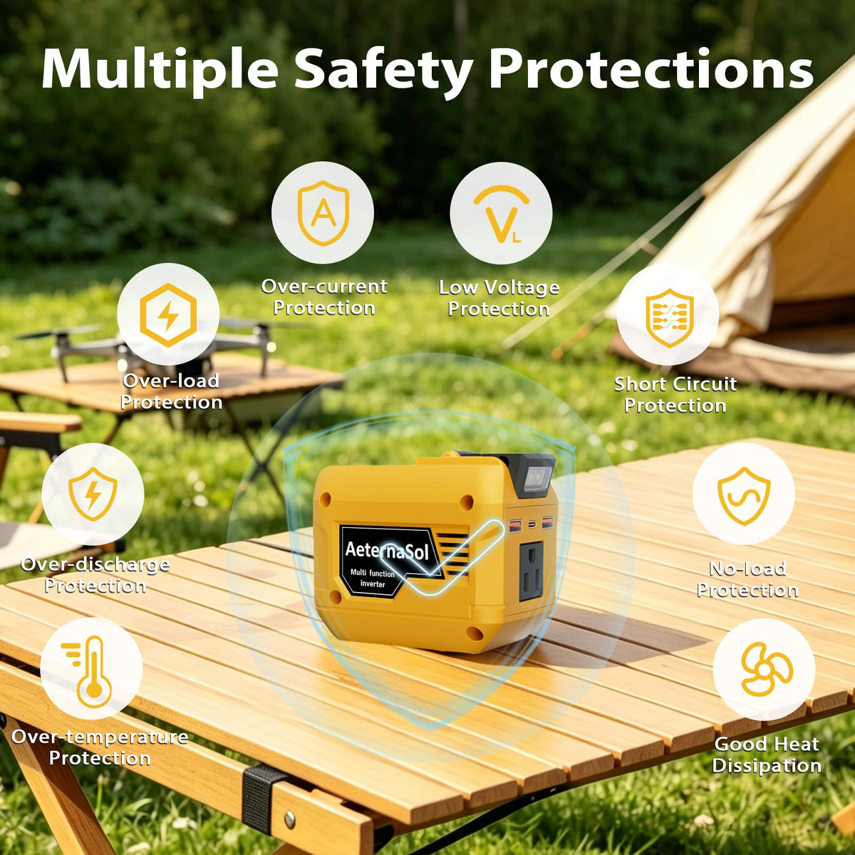 Mroace Portable Battery Power Inverter