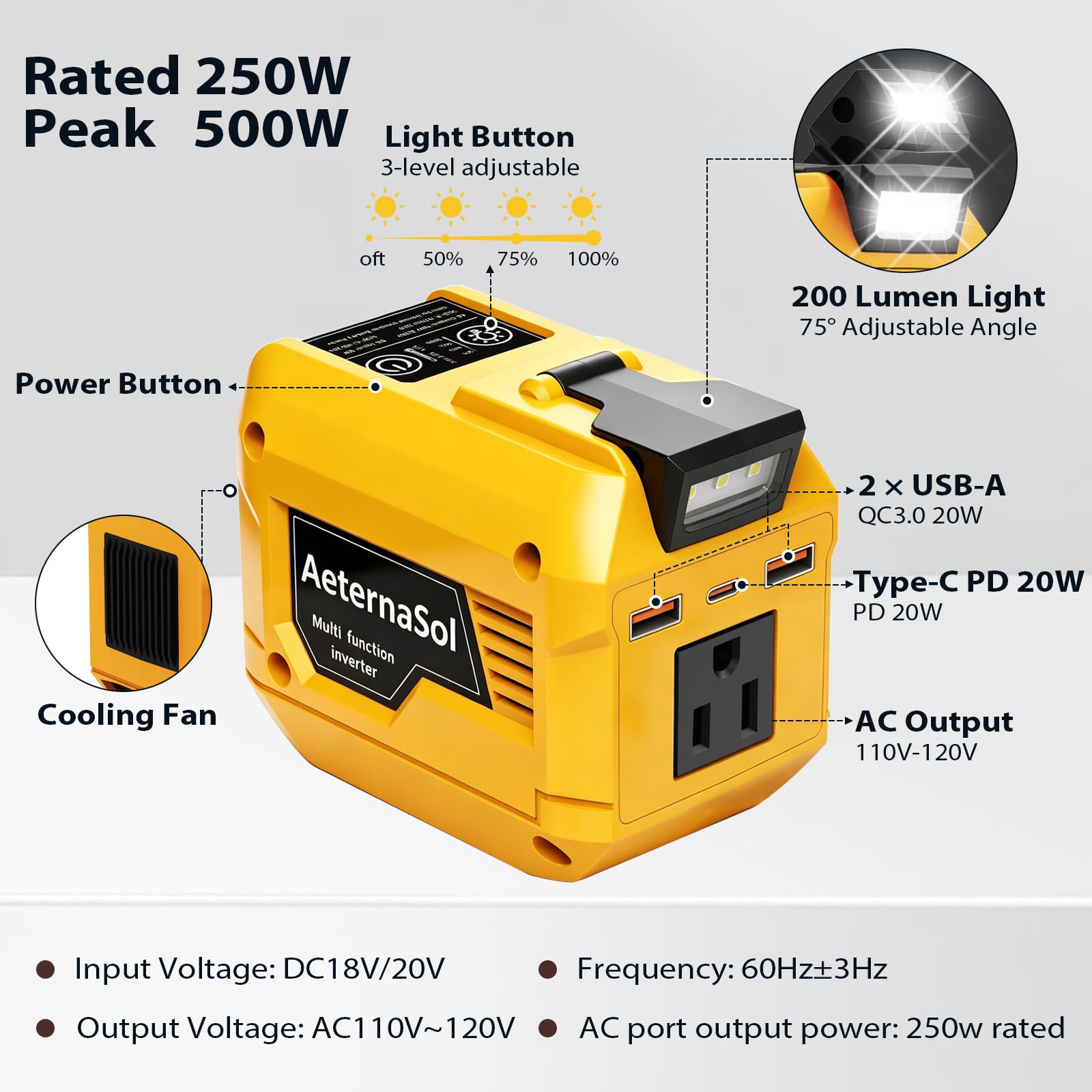 Mroace Portable Battery Power Inverter