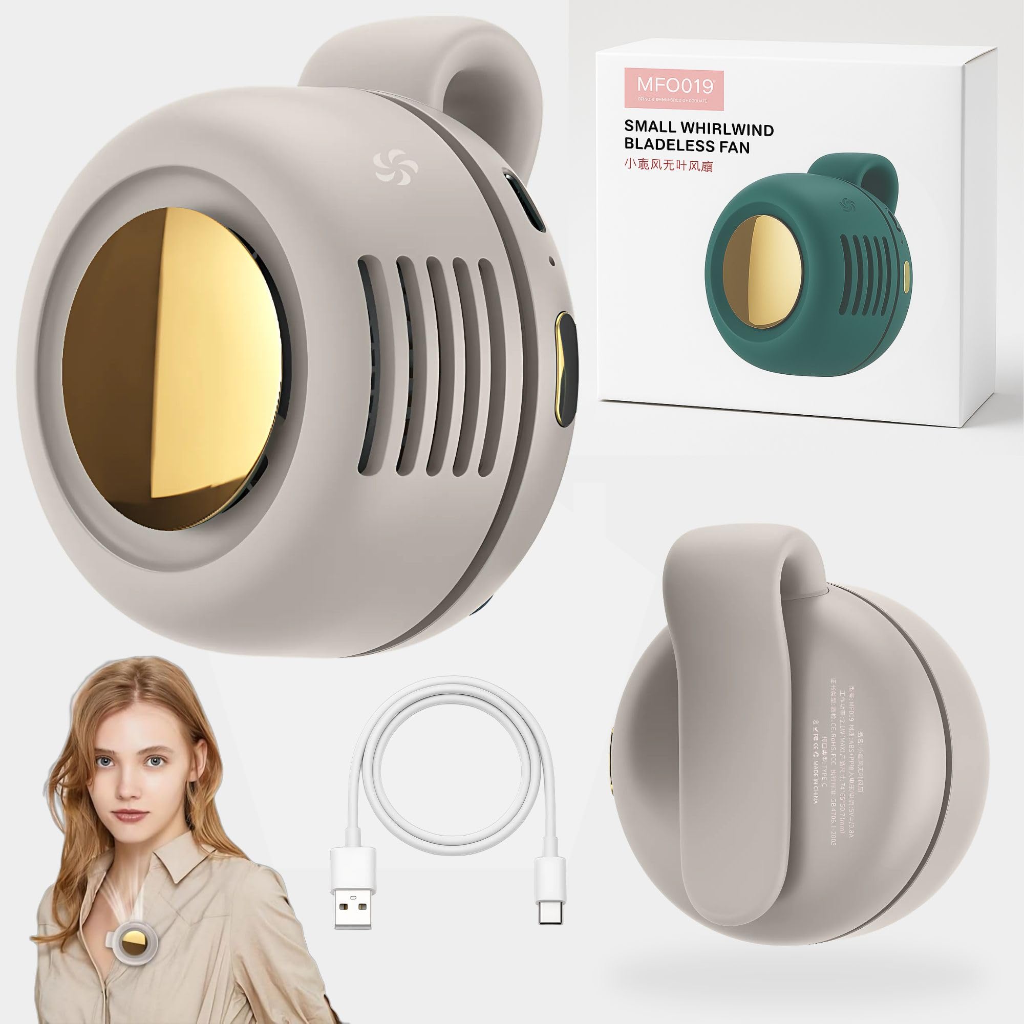 Mroace Portable Bladeless Clip On Cooling Fan