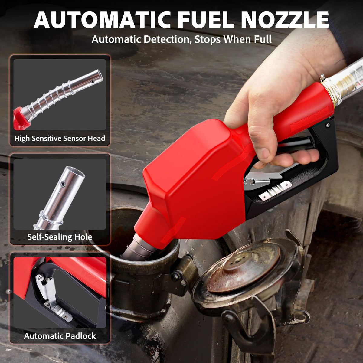 Mroace Portable Cordless Diesel Transfer Pump Kit with Battery and Hose
