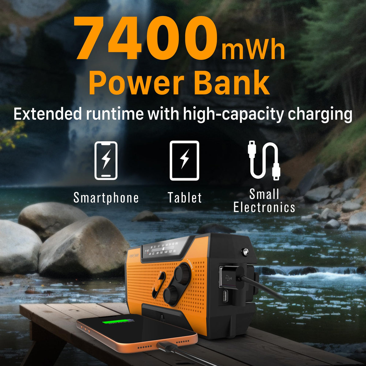 Mroace Portable Emergency Solar Hand Crank Radio