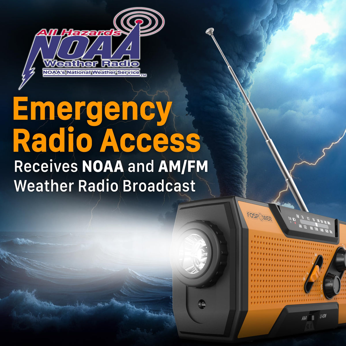 Mroace Portable Emergency Solar Hand Crank Radio