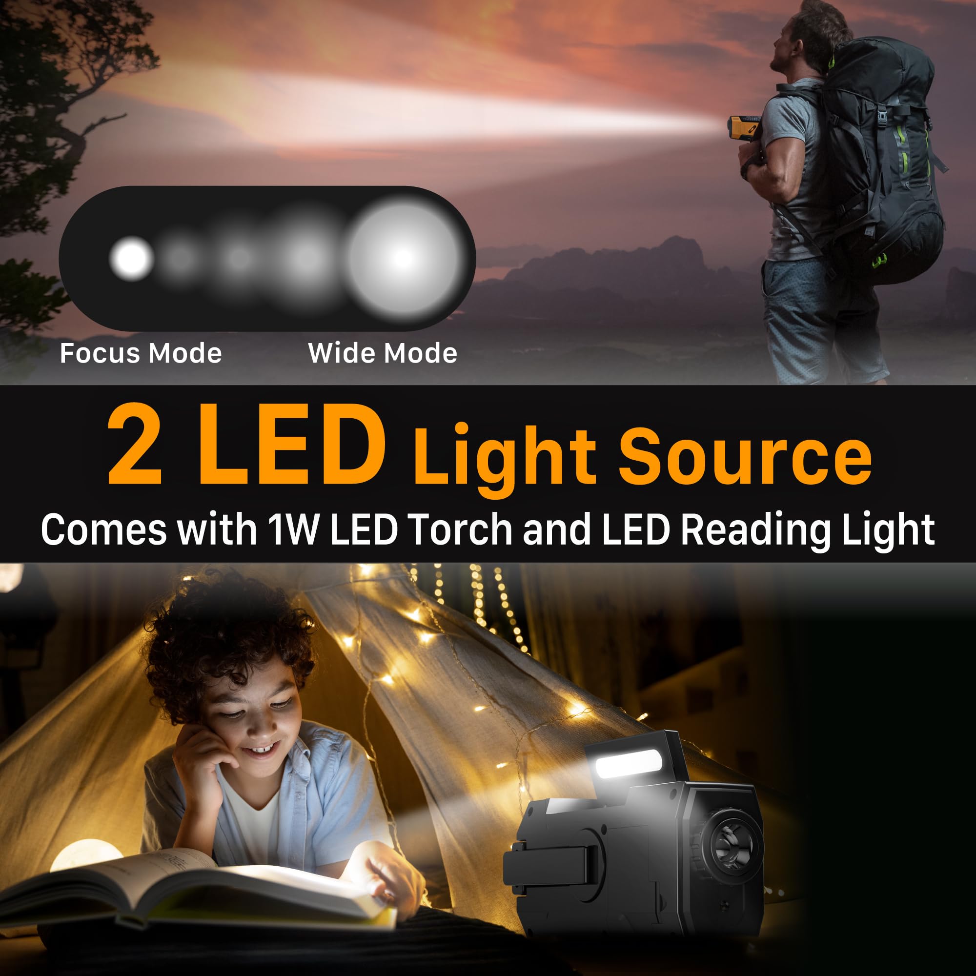 Mroace Portable Emergency Solar Hand Crank Radio