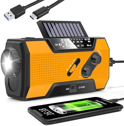 Mroace Portable Emergency Solar Hand Crank Radio