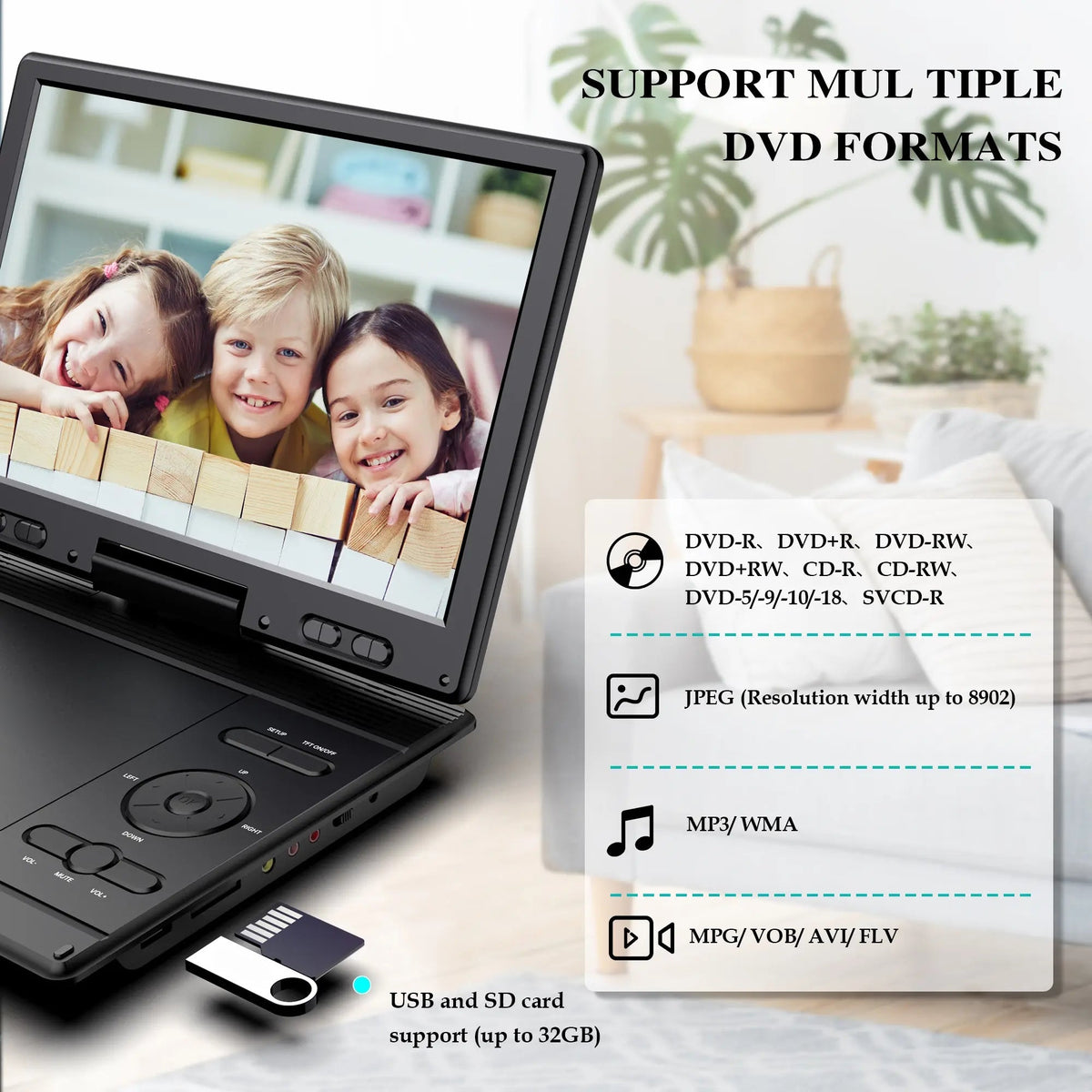 Mroace Portable Rechargeable CD DVD Player