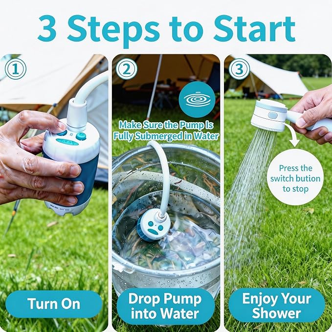 Mroace Portable Rechargeable Shower Set