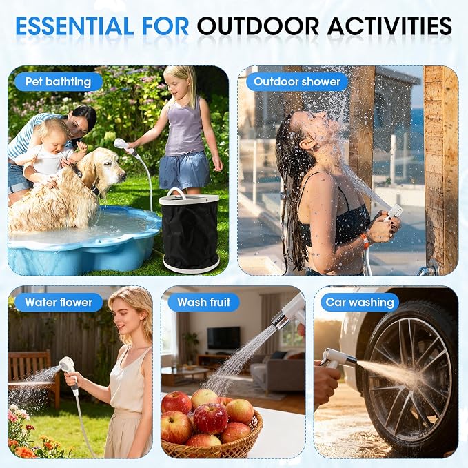 Mroace Portable Rechargeable Shower Set