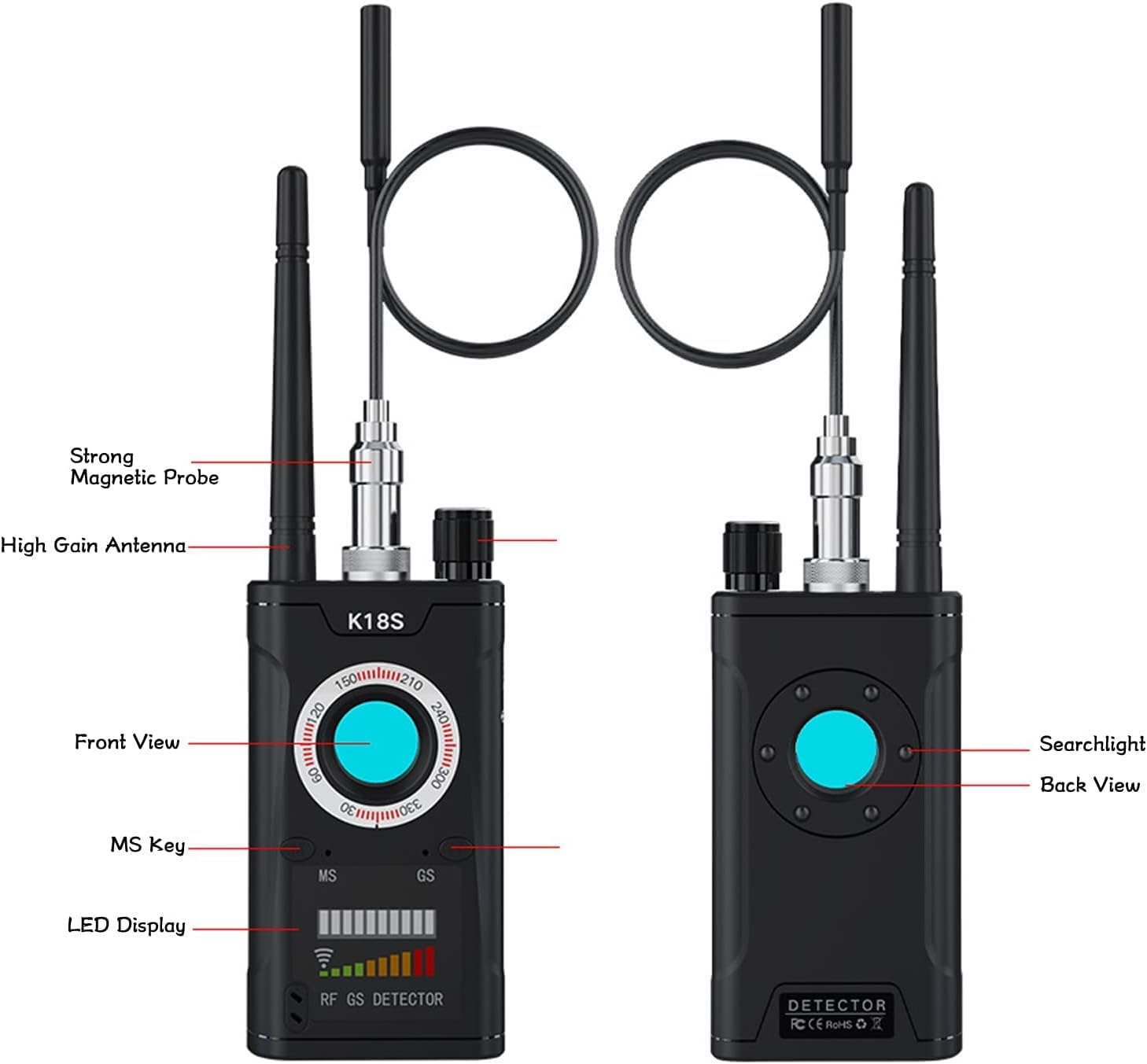 Mroace Portable RF Signal Hidden Camera Detector
