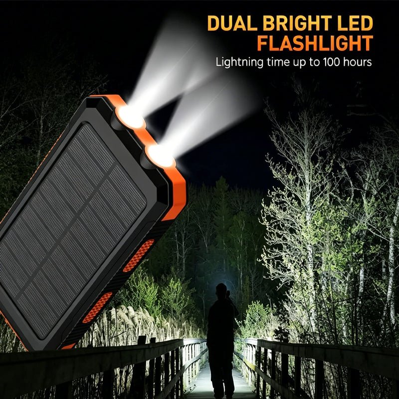 Mroace Portable Solar Power Bank With Flashlight