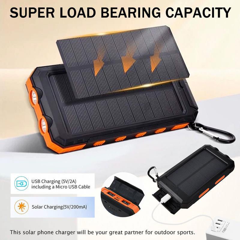 Mroace Portable Solar Power Bank With Flashlight