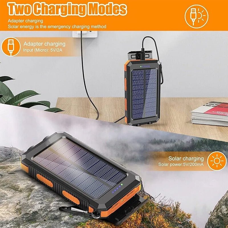 Mroace Portable Solar Power Bank With Flashlight