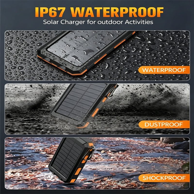 Mroace Portable Solar Power Bank With Flashlight