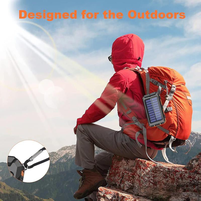 Mroace Portable Solar Power Bank With Flashlight