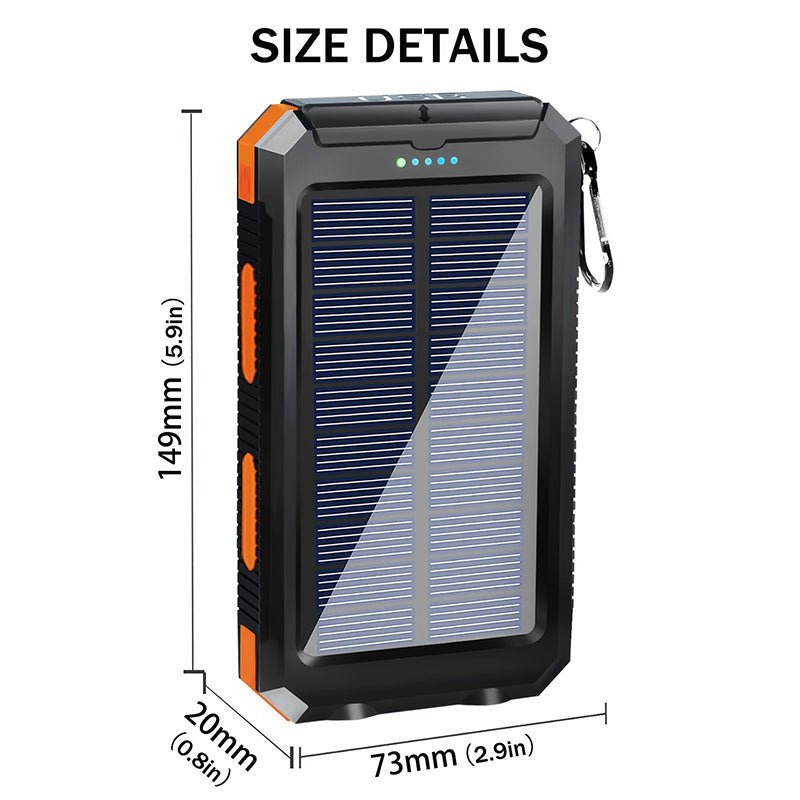 Mroace Portable Solar Power Bank With Flashlight