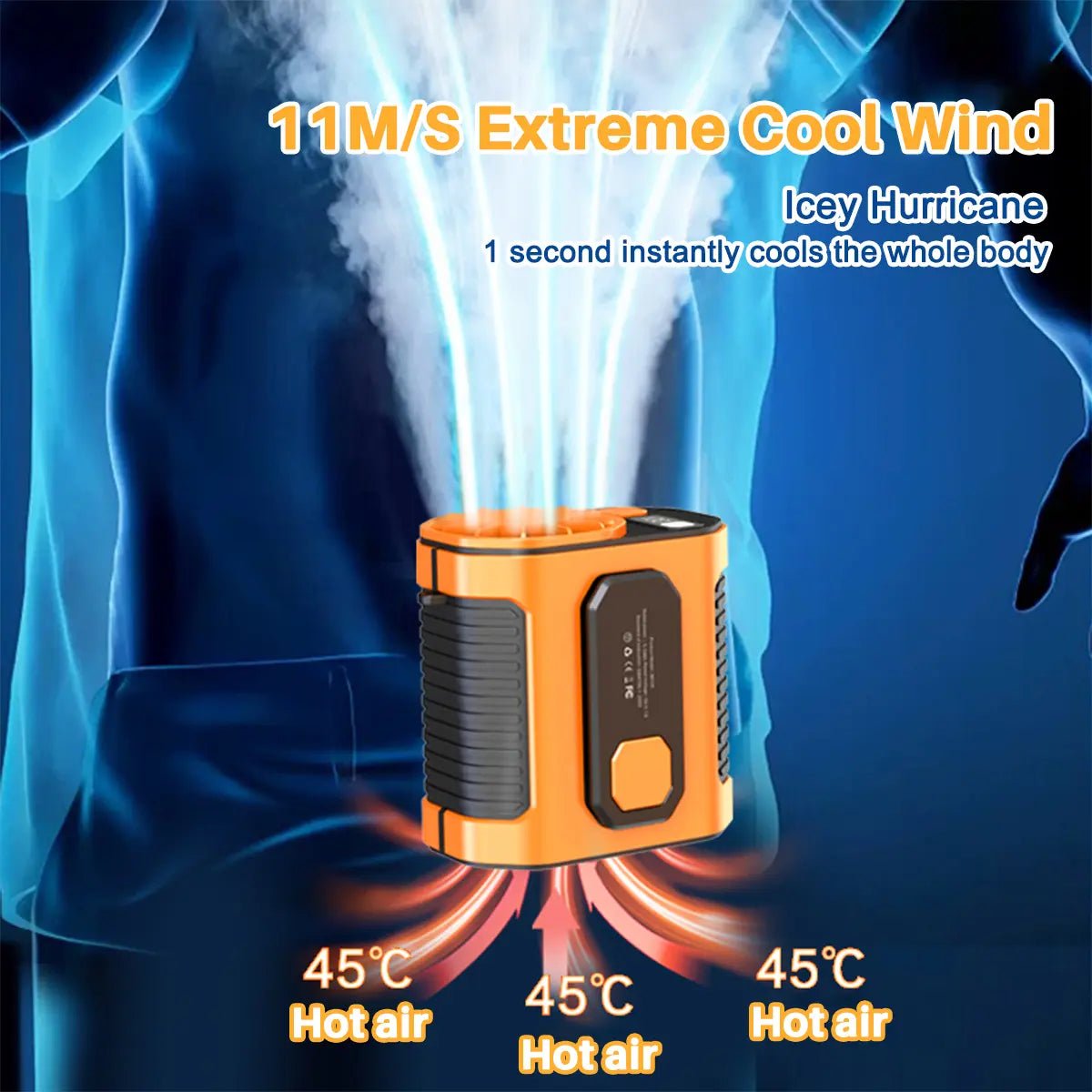 Mroace Portable Waist Clip Fan with 5000mAh Rechargeable Battery and LED Light