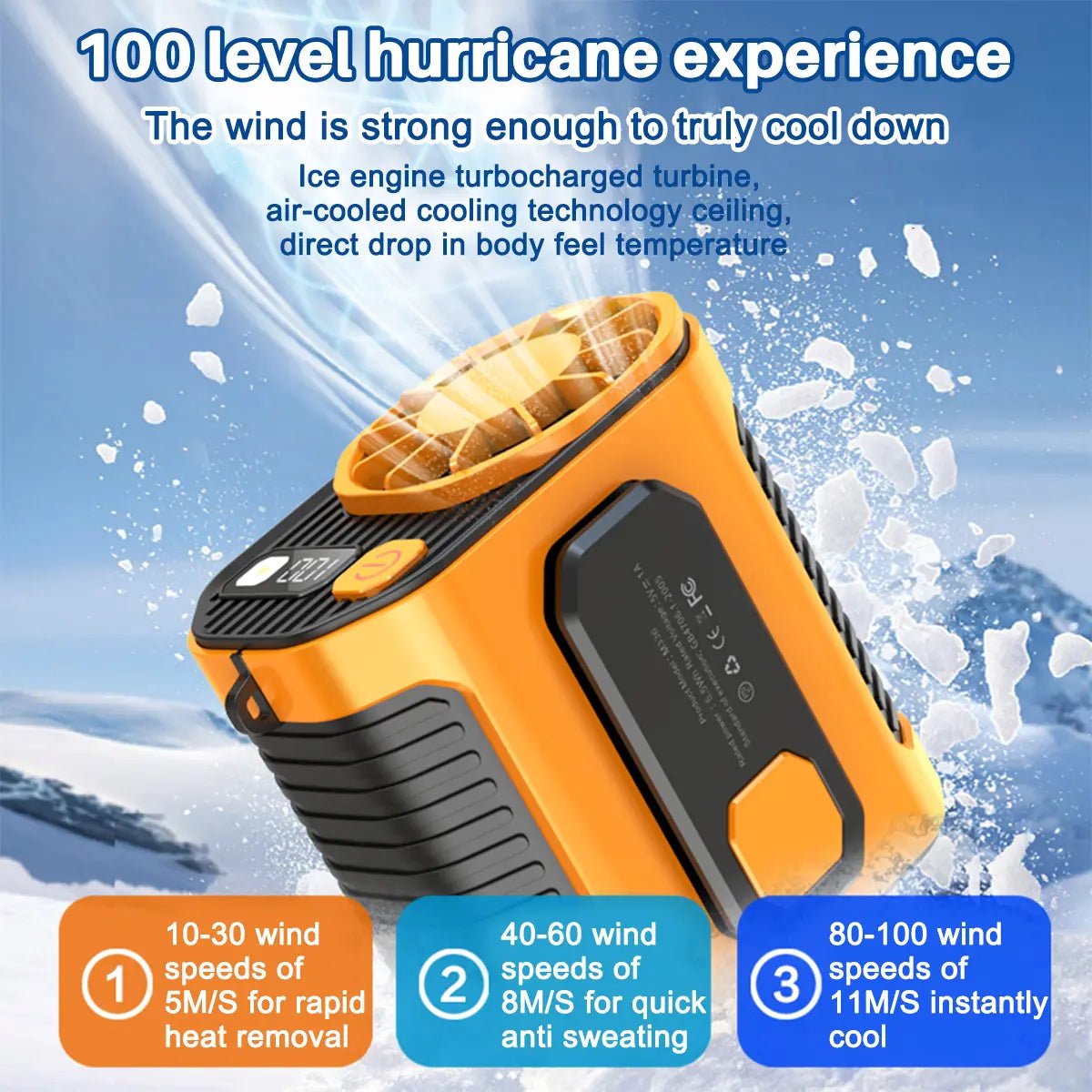 Mroace Portable Waist Clip Fan with 5000mAh Rechargeable Battery and LED Light