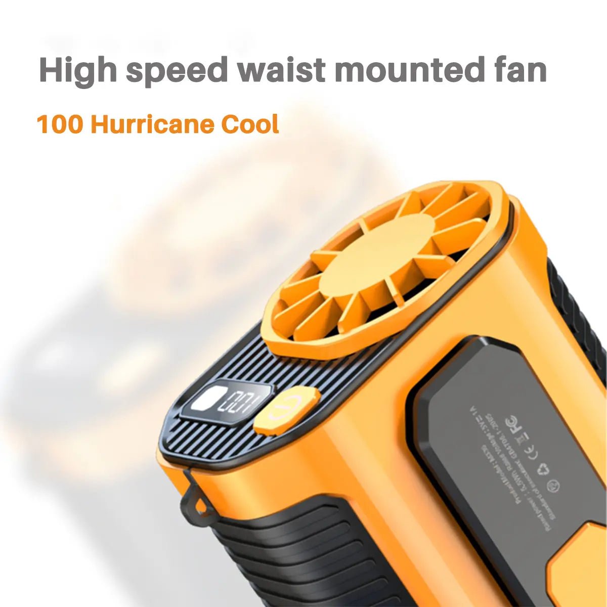 Mroace Portable Waist Clip Fan with 5000mAh Rechargeable Battery and LED Light