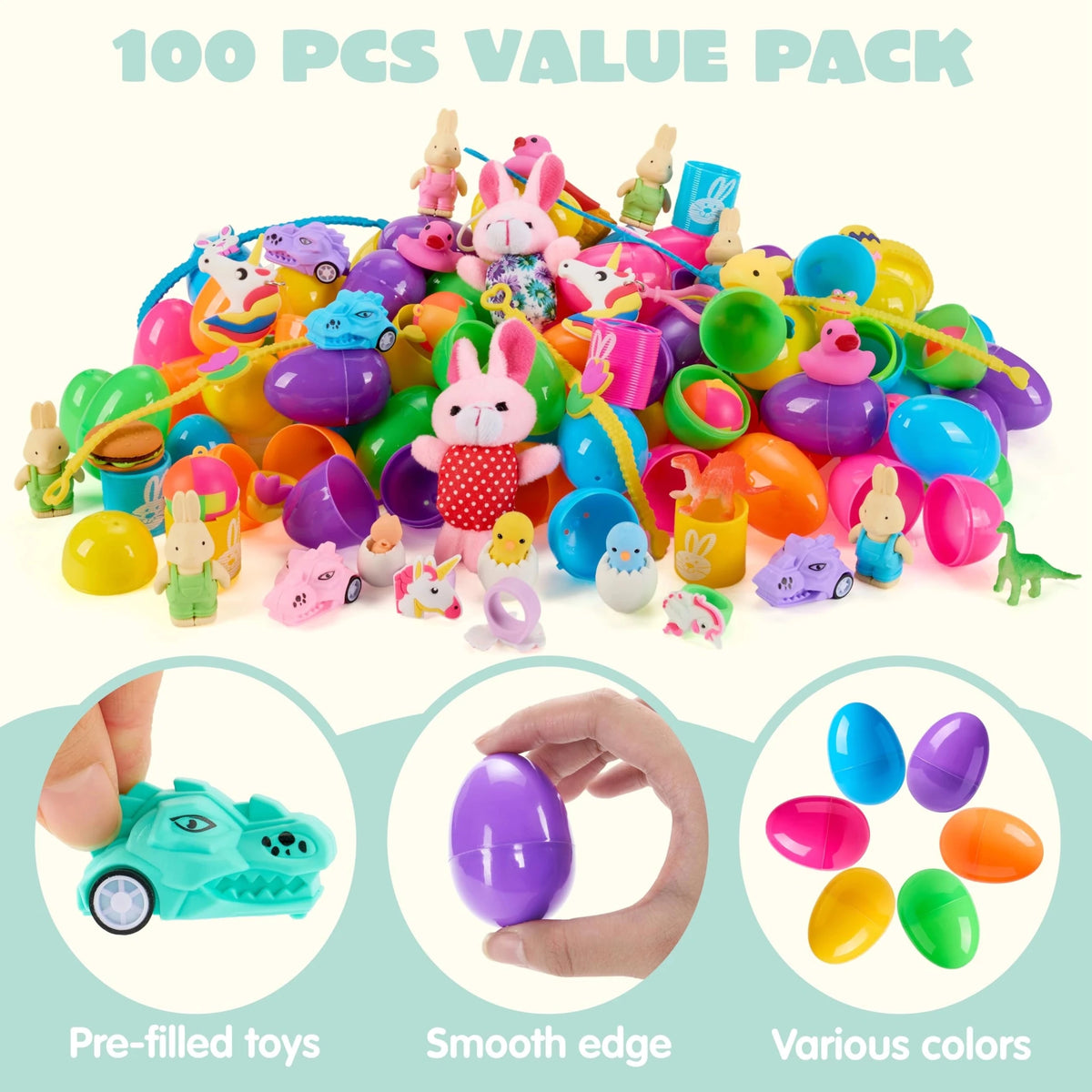 Mroace Prefilled Easter Eggs Toy Set