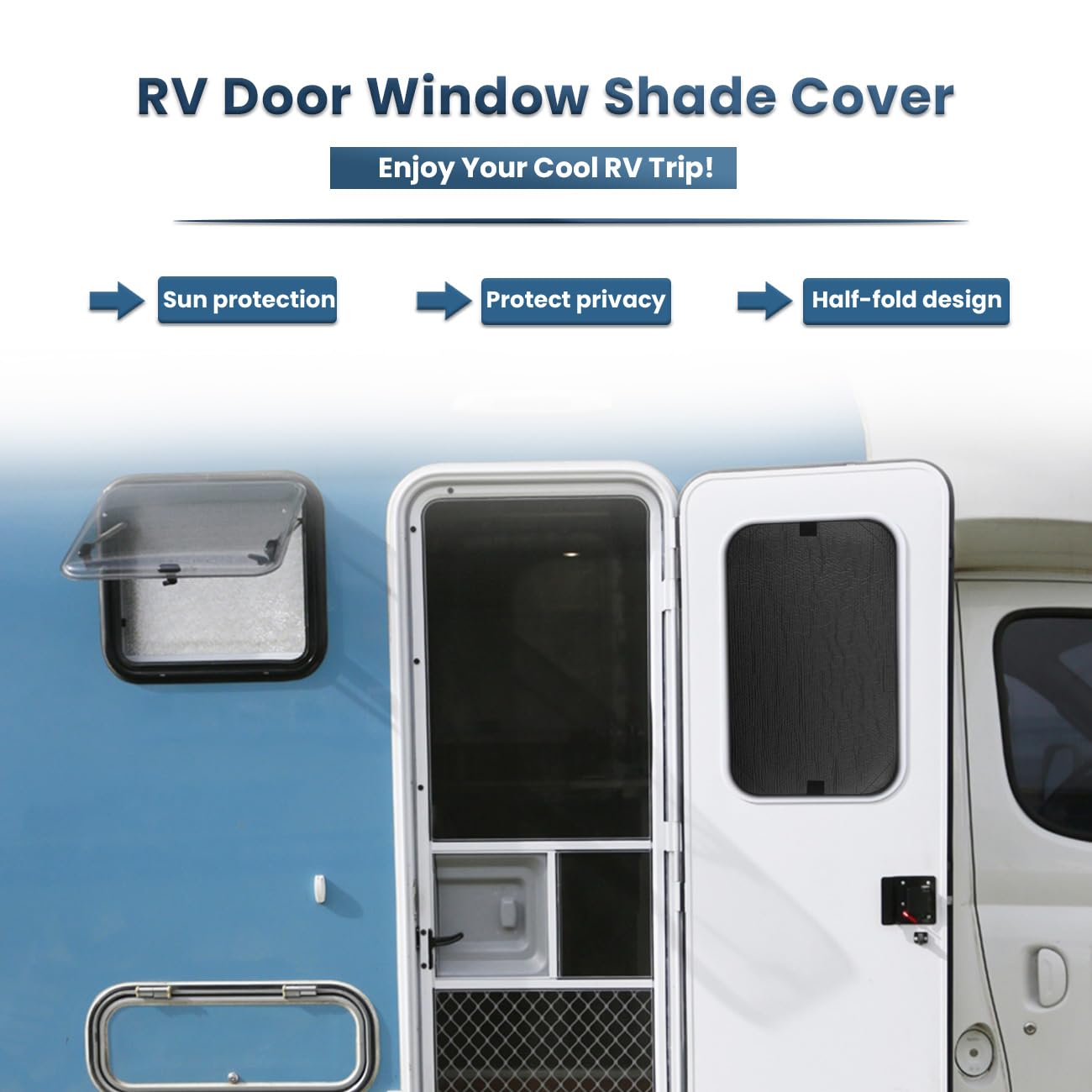 Mroace Privacy Blackout RV Door Window Shade