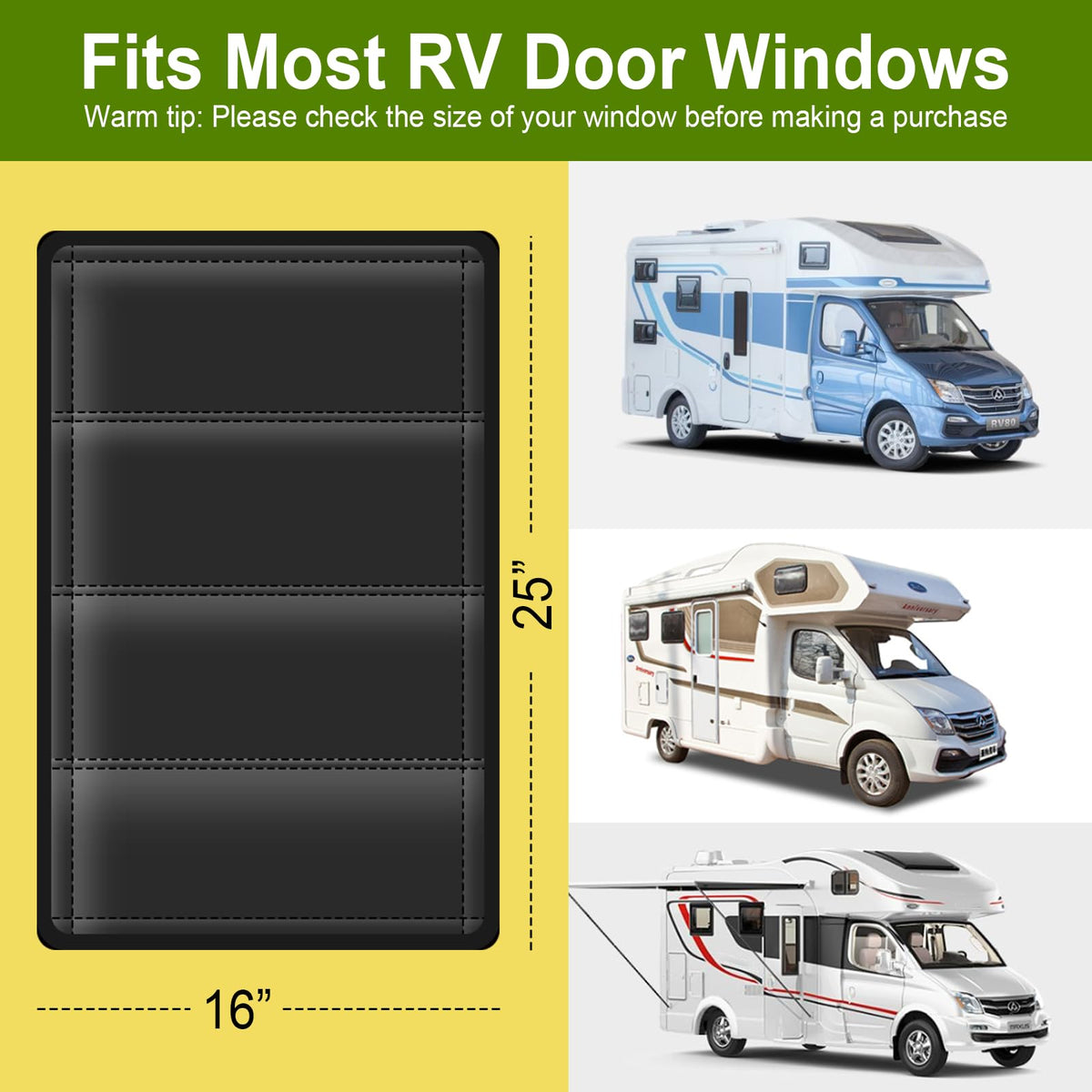 Mroace Privacy Blackout RV Door Window Shade