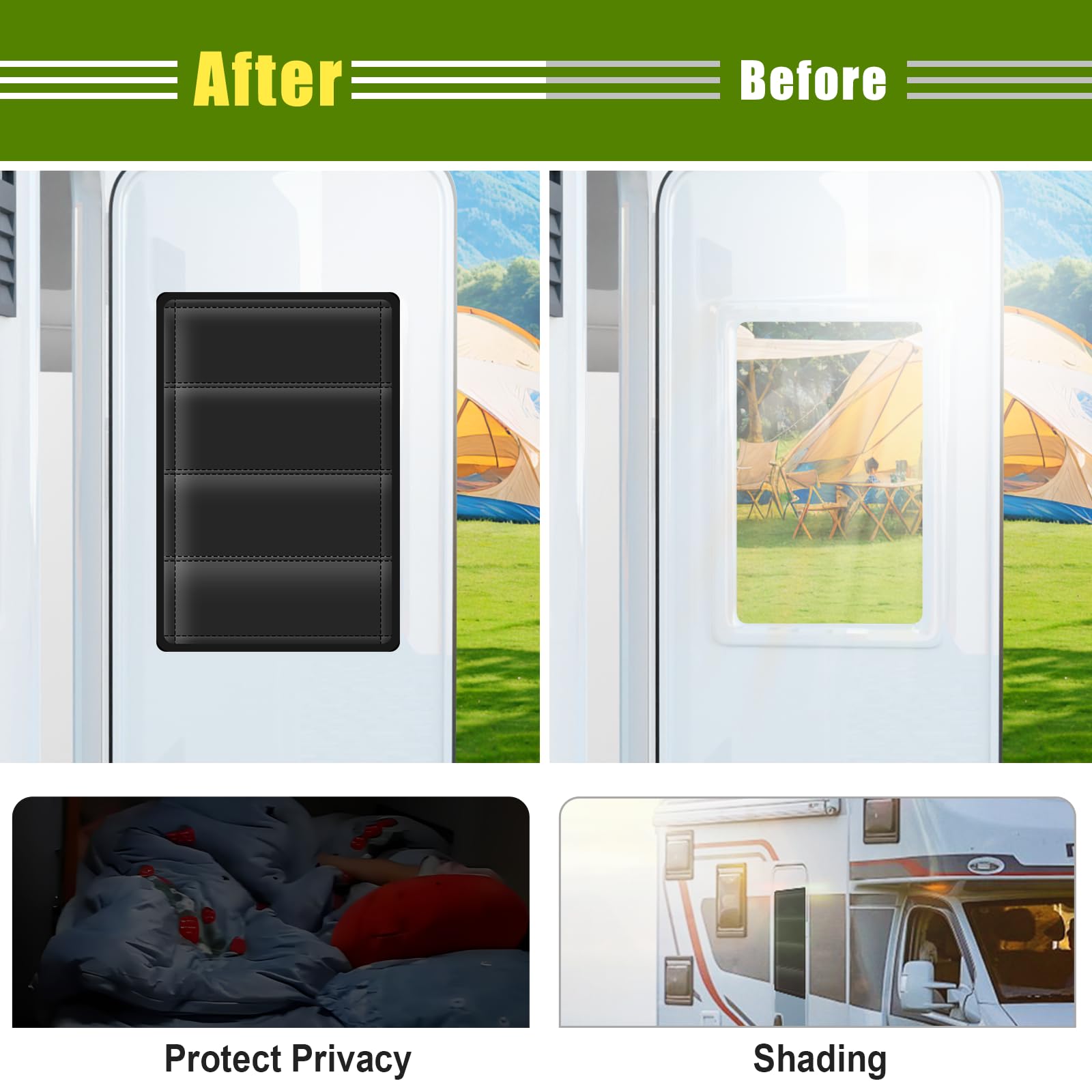 Mroace Privacy Blackout RV Door Window Shade