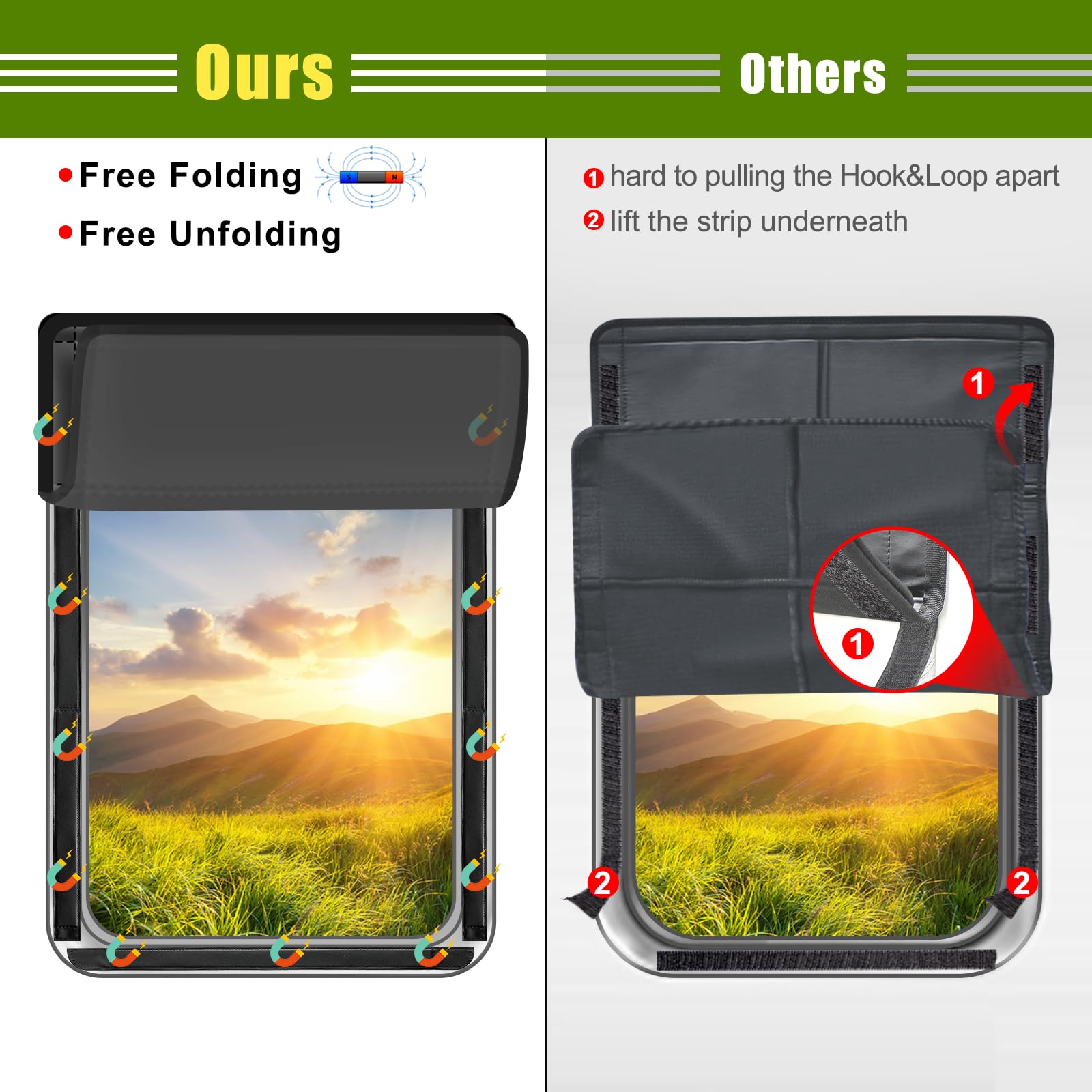 Mroace Privacy Blackout RV Door Window Shade