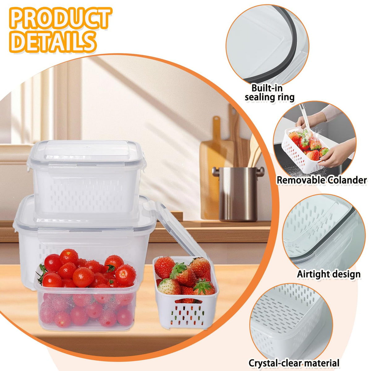 Mroace Produce Saver Containers Set