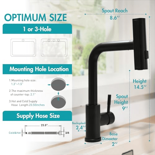 Mroace Pull Down Waterfall Kitchen Faucet