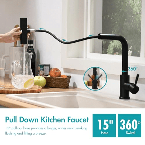 Mroace Pull Down Waterfall Kitchen Faucet